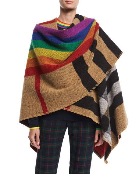 burberry wrap rainbow|Burberry cape women's.